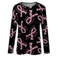 thumbnail image 4 of Lroveb Breast Cancer Awareness Shirts for Women T Reast Support Shirt Pink Ribbon Graphic Tees Black, 4 of 5