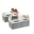 thumbnail image 1 of DECOMOMO Bacs de Rangement Cubiques, Ensemble de 4 Cubes de Rangement de 11 Pouces, Gris et Blanc, 1 of 6