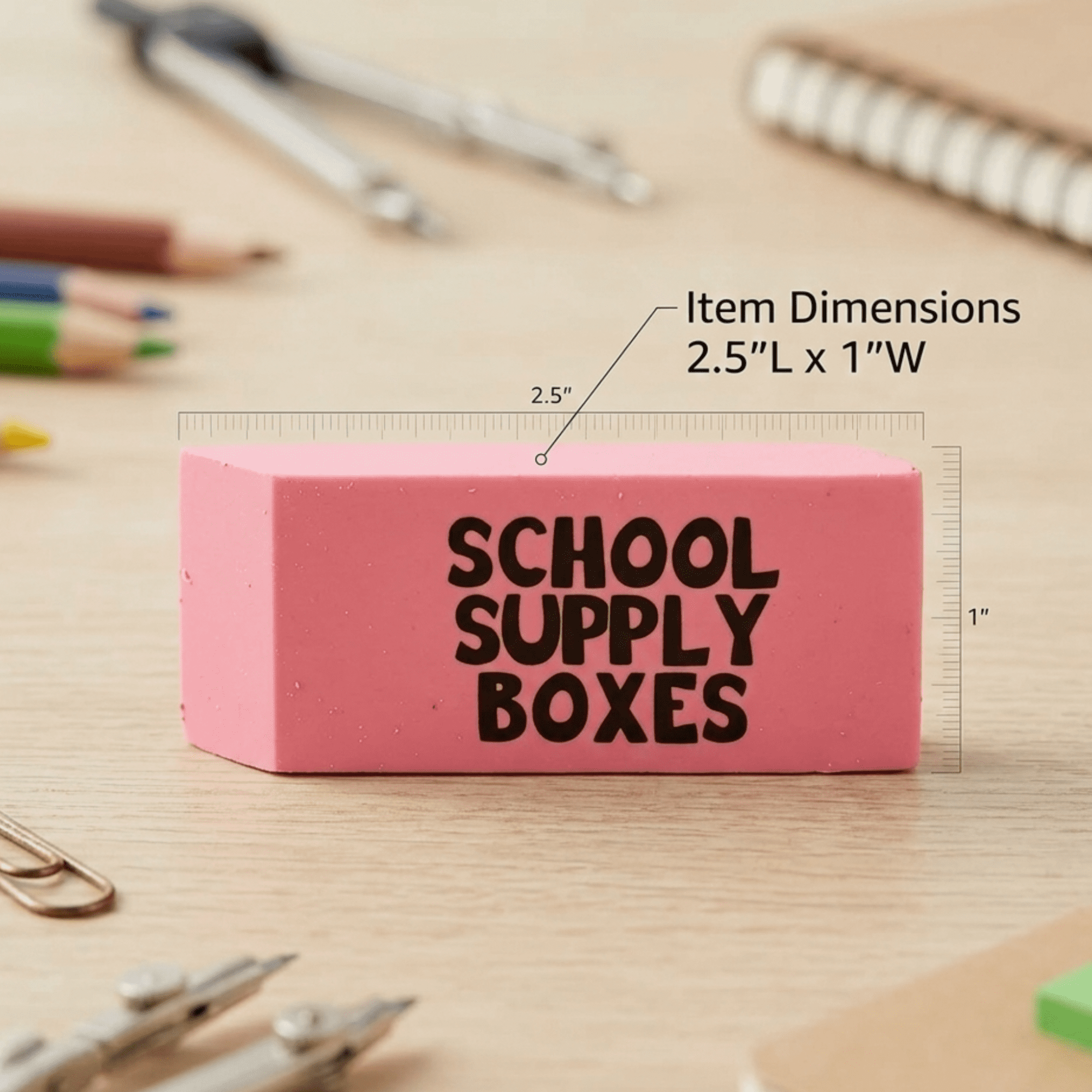 School Supply Boxes | Pink Wedge Erasers | 240 Pack | Smudge-Free and Durable