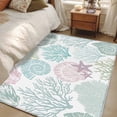 thumbnail image 5 of Ocean Life Texture Washable Area Rugs 4'x6', Watercolor Coral Shell Starfish Low Pile Throw Living Room Rug Non-Slip Sturdy Edge Binding Carpet for Indoor Entryway Bedside Kitchen, 5 of 9