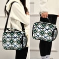 thumbnail image 5 of FORMRS Student Insulated Lunch Bag with Shoulder Strap Reusable Cooler Box for School, Gold Geometric Pattern, 5 of 9
