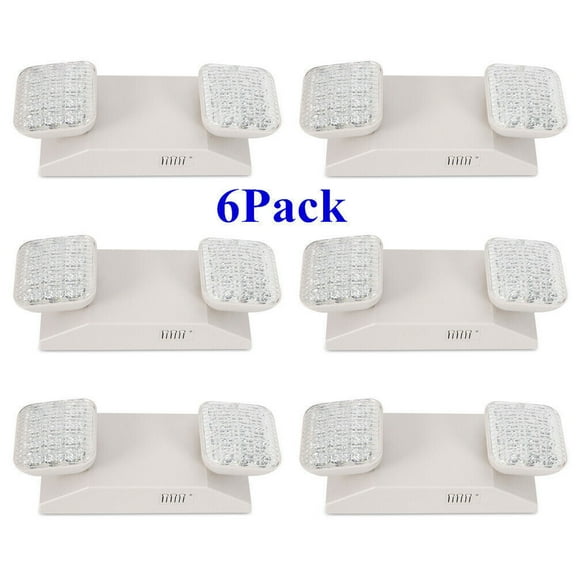 6 Pack LED Emergency Exit Light Adjustable 2 Head with Battery Back-up  924