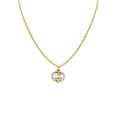 thumbnail image 1 of 14k Two-tone Gold Cubic Zirconia '15' Heart-shaped Quincinera Pendant with 1.2mm Rolo Chain, 1 of 4