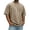 Khaki, variant on WIZUTIZ Men's Casual Top Corduroy Solid Color Round Neck Short Sleeve Loose Fit Soft Comfortable Fabric Summer Sports