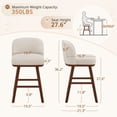 thumbnail image 7 of Carolayne 26" Bar Stool Set of 3 with Upholstered Back, for Home Kitchen, Linen Beige, 7 of 7