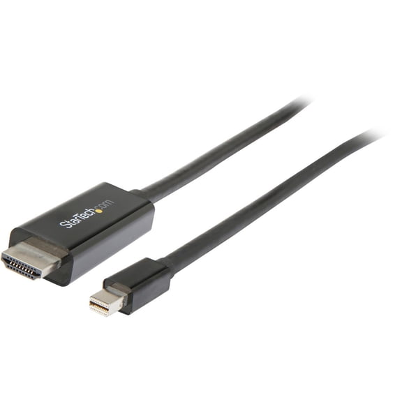 Startech Mini DisplayPort to HDMI Adapter Cable - mDP to HDMI Adapter with Built-in Cable - Black - 5 m (15 ft.) - Ultra HD 4K 30Hz