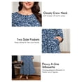 thumbnail image 4 of SHOWMALL Women's Plus Size Long Sleeve Maxi Dress with Pockets - Soft Casual Loose Floral Long Boho Dress, 4 of 7