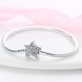 thumbnail image 3 of Pulsera de cadena de serpiente de plata esterlina 925 totalmente compatible con Pandora Charms, pulsera de garra linda con hebilla redonda brillante Charm transparente Cz Christm Feliz Sencillez, 3 of 5