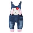 thumbnail image 1 of KIDSCOOL SPACE Baby 3D Bunny Cartoon Soft Cotton Knitted Jeans Overalls 6M, 1 of 6