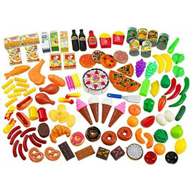 MEDca Kids Play Food Set 130 Piece Pretend Play Food Collection
