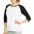 thumbnail image 3 of T-Shirt Rétro Cool à Manches 3/4 avec Imprimé Amusant de Baseball Raglan pour Femme avec Ailes Dorées, 3 of 5