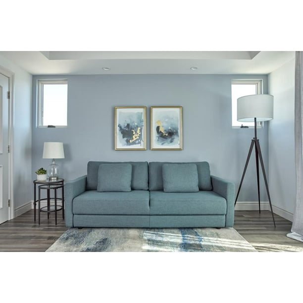 Blanchard Sofa Bed 508805 In Blue Linen Like Fabric By Coaster Com Blanchard Sofa Bed 508805 In Blue Linen, Coaster Fine Furniture Faux Leather Sofa Bed With White Stitching