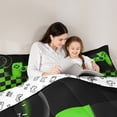 thumbnail image 5 of Castle Fairy Video Game 3 Pieces Queen Comforter Set for Kids Teens Adults,Game Controller Teens Game Ultra Soft Bedding Sets,Geometric Checkered Plaid Bedding Comforter Set Breathable, 5 of 8