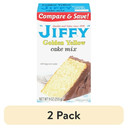 (2 pack) "JIFFY" Golden Yellow Cake Mix, 9 oz Box