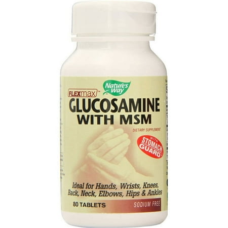 Nature's Way Glucosamine Sulfate & MSM - with Stomach Guard Capsules, 80 CT