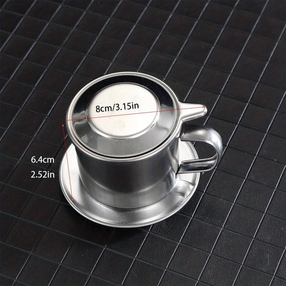 Stainless Steel Vietnamese Pour-Over Coffee Maker with Leak-Proof Filter - Durable Easy-to-Use Design for Home Brewing, Rich Flavor Extraction & Clean