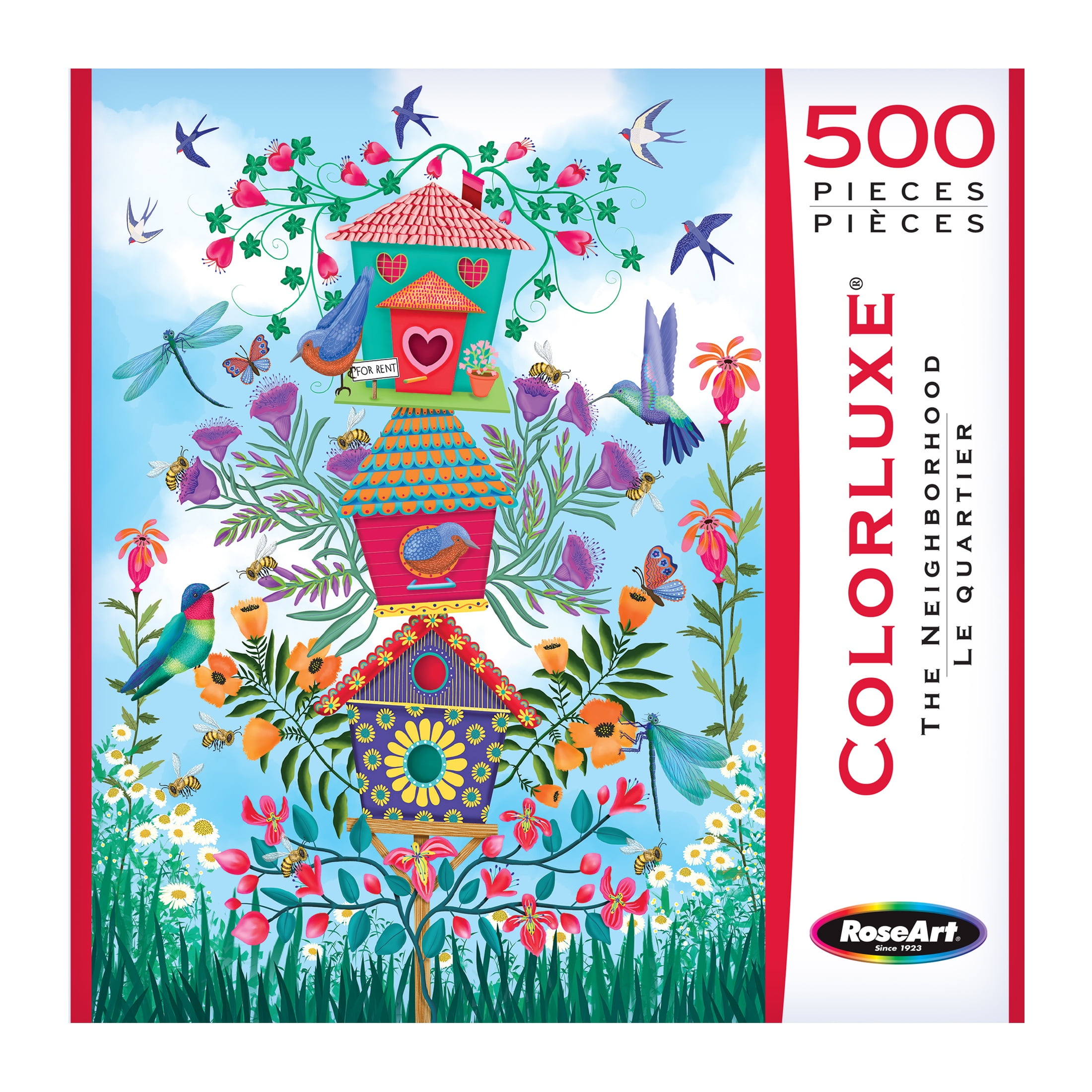 RoseArt Colorluxe 500-Piece Floral Art Puzzle The Neighborhood