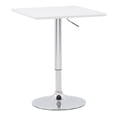 thumbnail image 4 of CorLiving Maya Square Engineered Wood Top Adjustable Height Swivel Bar Table with Metal Pedestal Base, Chrome/White, 4 of 10