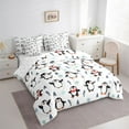 thumbnail image 3 of Manfei Cartoon Penguin 7-Piece Twin Bedding Sets for Kids Teens,Winter Snowflake Bedding Comforter Set,Merry Christmas Breathable Sheet Sets,Breathable Home Decor,Reversible, 3 of 8