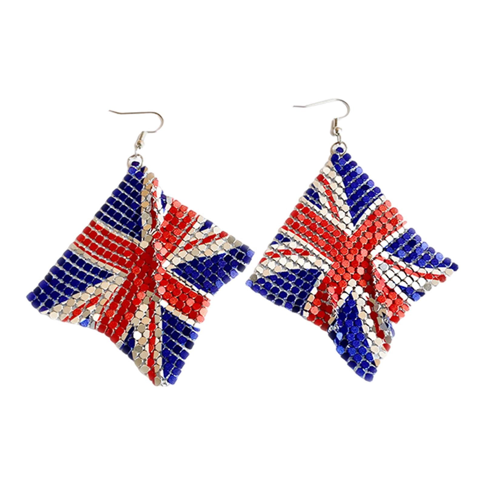 Colorful British Flag Earrings Diy Craft Jewelry Making Accessories T4B0