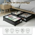 thumbnail image 5 of Under Bed Storage with Wheels 2-Pack, 65L XXL Under the Bed Storage Containers Large, 12" Tall Adjustable Storage for Underbed with Lids, Rolling for Shoes, Clothes, Blankets (Black), 5 of 10