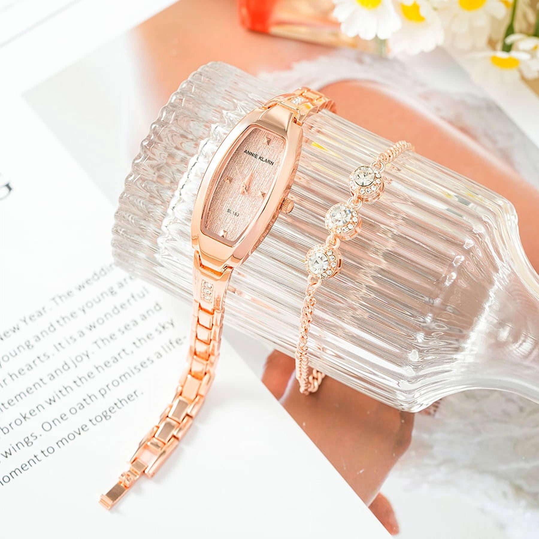 Rose Gold Watches for Women Fashion Ladies Watch with Bracelet Luxury Diamond Quartz Female Wristwatch
