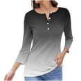 thumbnail image 2 of RXIRUCGD Women's Fashion Casual Gradient Loose Button Tops, Gray, Size: L, 2 of 5