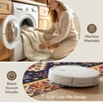 thumbnail image 4 of ODIKA 2'x3' Navy Gold Elegance With Timeless Patterns Washable Accent Rug Intricate Geometric Design Inspired by Antique Art Pet Friendly, Bedside Mat for Bedroom, Nursery, RV, 4 of 6