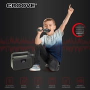 Croove Boombox Party Speaker with Microphone - Portable Bluetooth Sound System