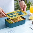 thumbnail image 4 of POINTERTECK Lunch Box 1 Set Lunch Box with Lid Leakproof Plastic Separate Compartments Bento Case Household Supplies, 4 of 6