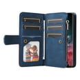 thumbnail image 2 of ELEHOLD for Samsung Galaxy S24 Ultra Wallet Case Zipper Pocket Large Capacity Card Slots Flip Stand Magnetic Phone Cover design for Samsung Galaxy S24 Ultra with Wrist Strap Purse Case,Blue, 2 of 10