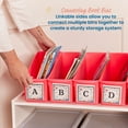 thumbnail image 3 of ECR4Kids Linking Plastic Storage Book Bin, Multipurpose Organization, Neon Pink, 10-Piece, 3 of 9