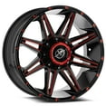 thumbnail image 2 of 18x9 XF Off-Road XF-220 Gloss Black & Red Milled Wheel 5x5/5x5.5 (12mm), 2 of 2