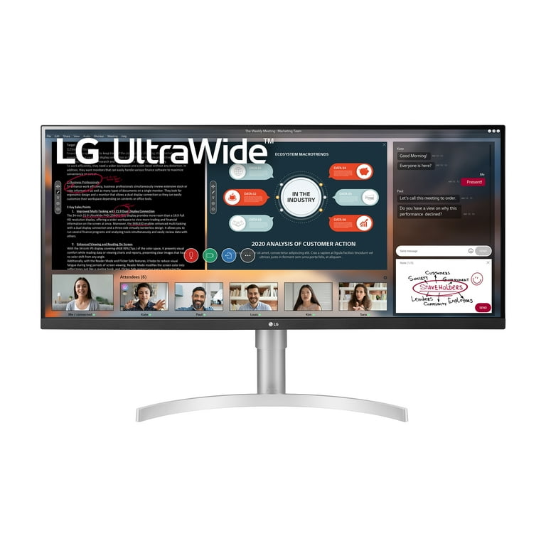 LG 34 inch 21:9 IPS HDR WFHD 3-Side Virtually Borderless Monitor - 34WN650-W LG 34 inch 21:9 IPS HDR WFHD 3-Side Virtually Borderless Monitor - 34WN650-W