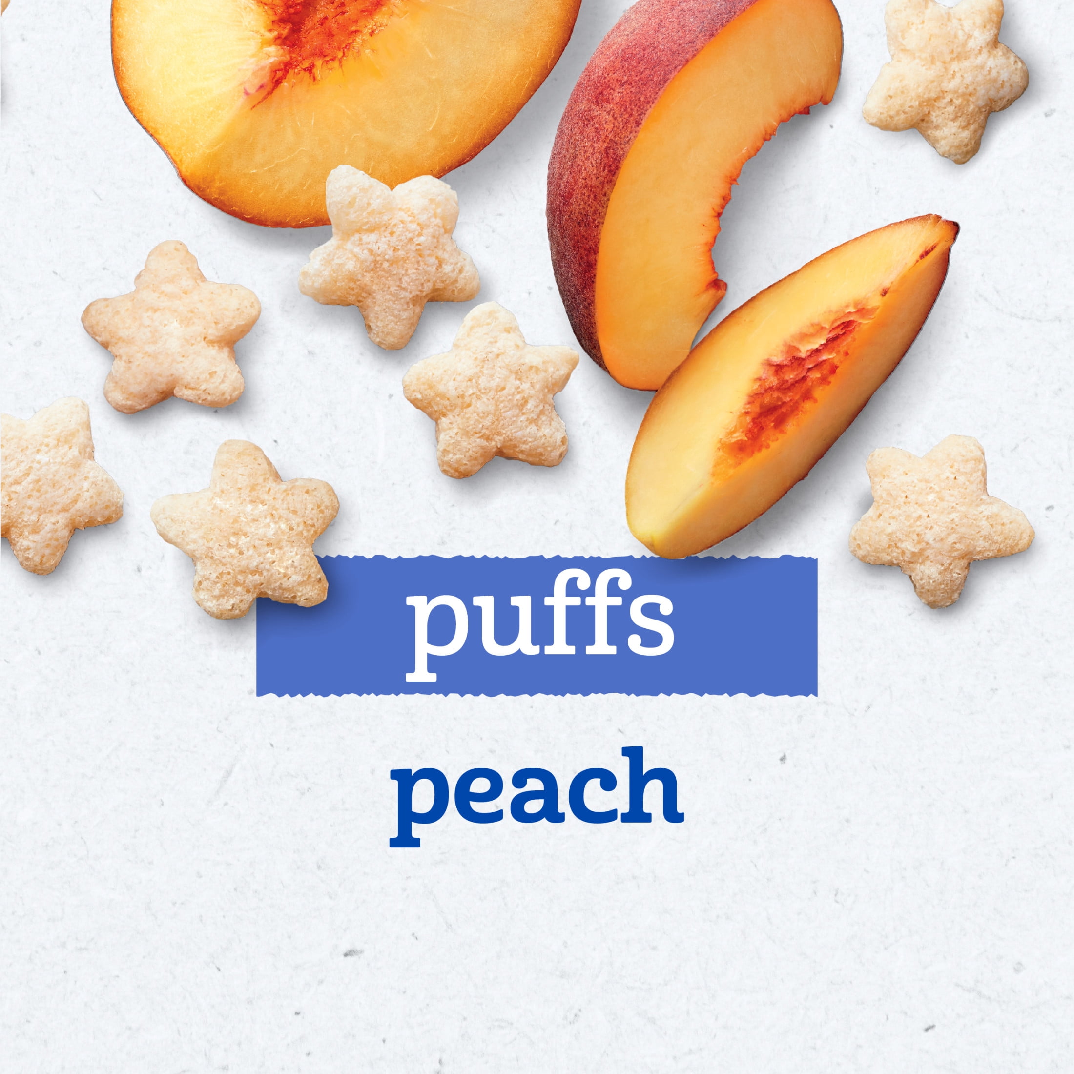 Gerber Puffs Baby Snacks, Peach, Stage 3, Puffed Grain Snack for 8+ Months, 1.48 oz Canister