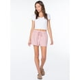 thumbnail image 3 of Celebrity Pink Women's and Women's Plus Lace Trim Tie Front Short, Sizes XS-4X, 3 of 8