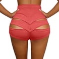 thumbnail image 2 of Kvture Cut Out Yoga Shorts Booty Butt Lifting Scrunch Shorts High Waisted Workout Gym Active Hot Pants Red XL, 2 of 6