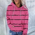thumbnail image 2 of Fashion Hoodies for Women Pullover Plus Size Casual Striped Long Sleeve Pocket Hoodie, 2 of 6