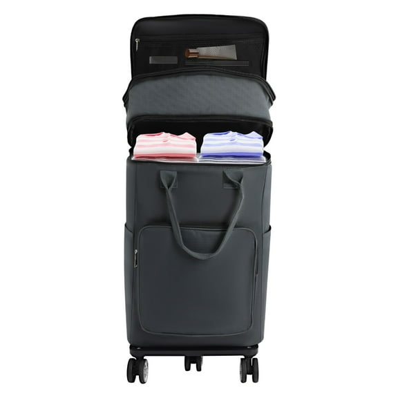 Rolling Shopping Cart Portable 2 in 1 Grocery Bag Cart on Wheels Reusable Utility Shopping Trolley Carts with Scalable Handle for Camping Travel