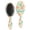 White-1, variant on Hair Brush Yellow Tulip Cushion Base Hair Brushes Touch Paddle Double Sided Pattern Oval Hairbrush