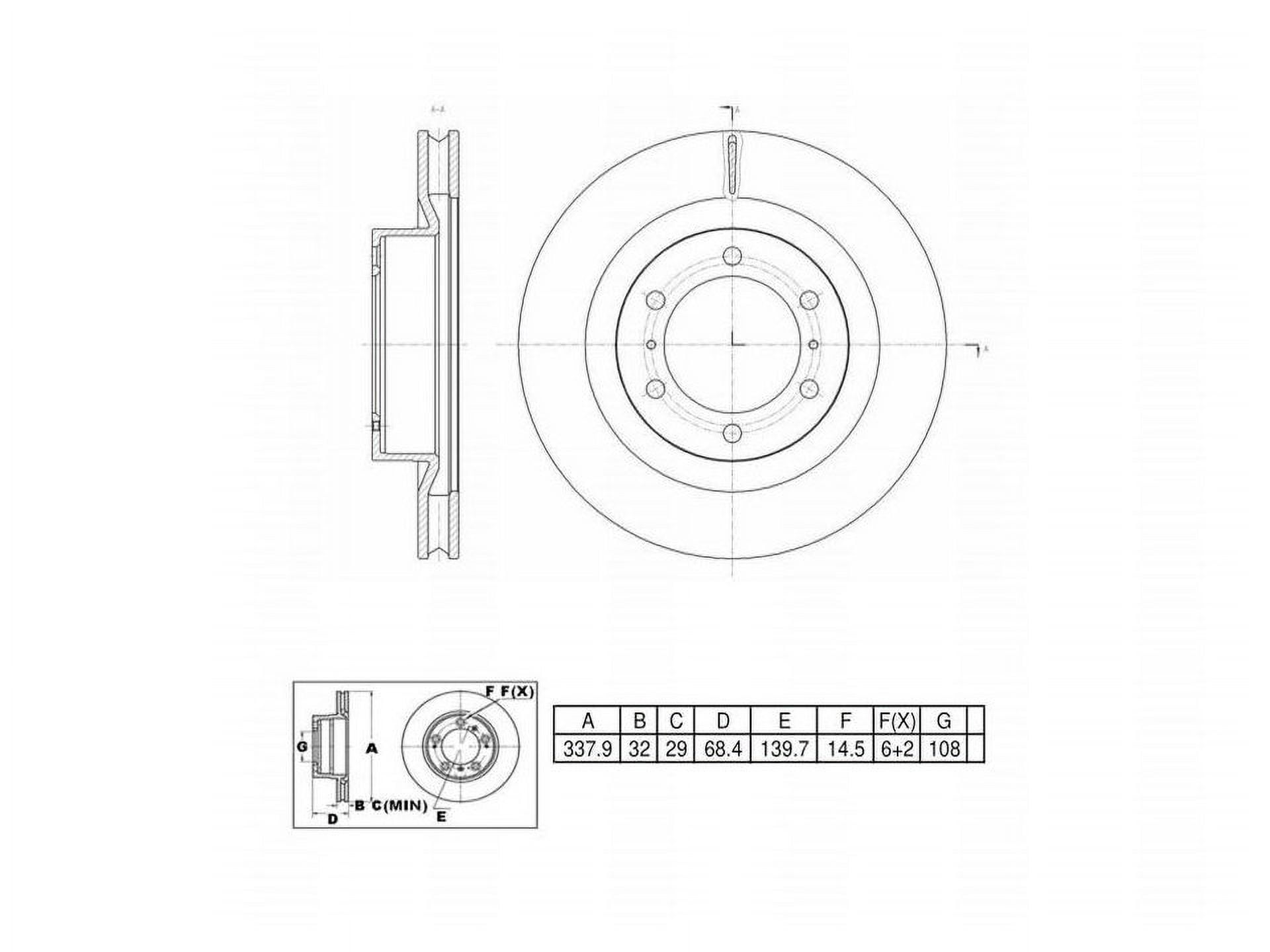 UltraHC Coated High Carbon Brake Rotor, Front UR007349, Toyota 4Runner 2021-2010