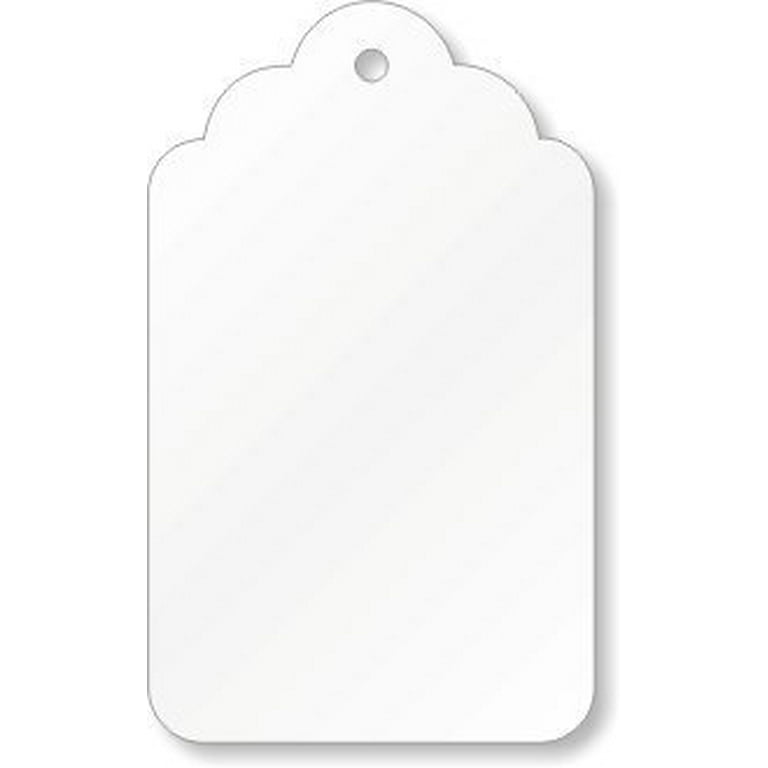 #4 Strung White Merchandise Price Tags - 15/16W x 1-1/2H - Pack of 1000