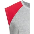 thumbnail image 2 of Expert Brand USA-Made Men's Natural-Feel Colorblock Training Tank, Gray Heather/Red, XL, 2 of 4