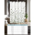 thumbnail image 6 of No Hook Cloth Fabric Shower Curtain with Snap in Liner, Sage Green Polka Dot Waterproof Shower Curtains Set with See Through Top Window, Modern Art Abstract Watercolor Dot Bath Curtains 54"x78", 6 of 6