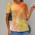 thumbnail image 6 of Mermaid Fish Scales Womens Tops Women's Fashion Casual Short Sleeve Flower Print Round Neck Pullover Top Blouse, 6 of 6
