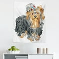 thumbnail image 1 of Yorkie Tapestry, Terrier with Bow on Head Colored Sketch Speckled Dog Lifelike Beast Yorkie, Fabric Wall Hanging Decor for Bedroom Living Room Dorm, 5 Sizes, Grey Apricot, by Ambesonne, 1 of 1