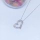 thumbnail image 3 of Collar con colgante de plata 925 con forma de corazón de circonita cúbica elegante, 3 of 5