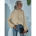 thumbnail image 4 of Womens Turtle-Neck Oversized Sweaters Casual Long Sleeve Pullover Loose Chunky Knit Jumper  M, 4 of 8