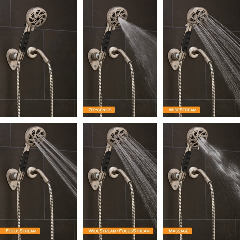 Oxygenics Fury RV Brushed Nickel 5-Setting Handheld Shower Head