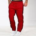 thumbnail image 2 of MSJUHEG Mens Sweatpants Men'S Pants Mens Autumn Winter High Street Loose Sports Running Patchwork Color Lace Up Pants Sweater Pants Trousers Sweatpants Sweatpants For Men Red M, 2 of 4